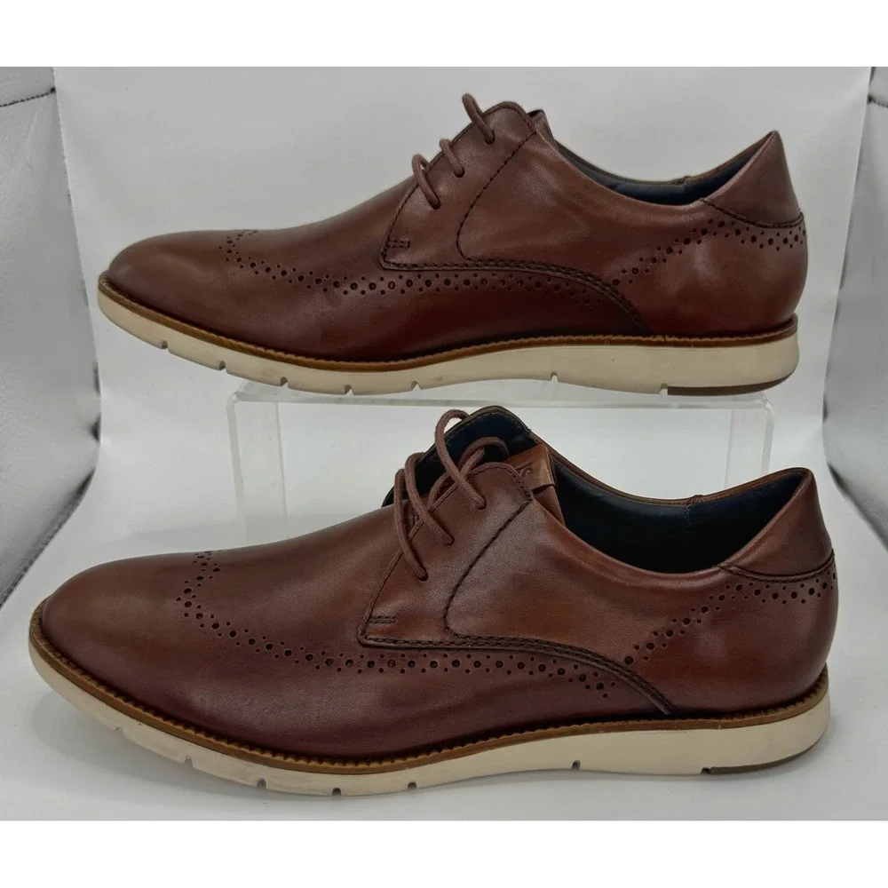Josef Seibel Tyler 33 Brown Leather Wingtip Derby Size 8 US 41 EU 245053